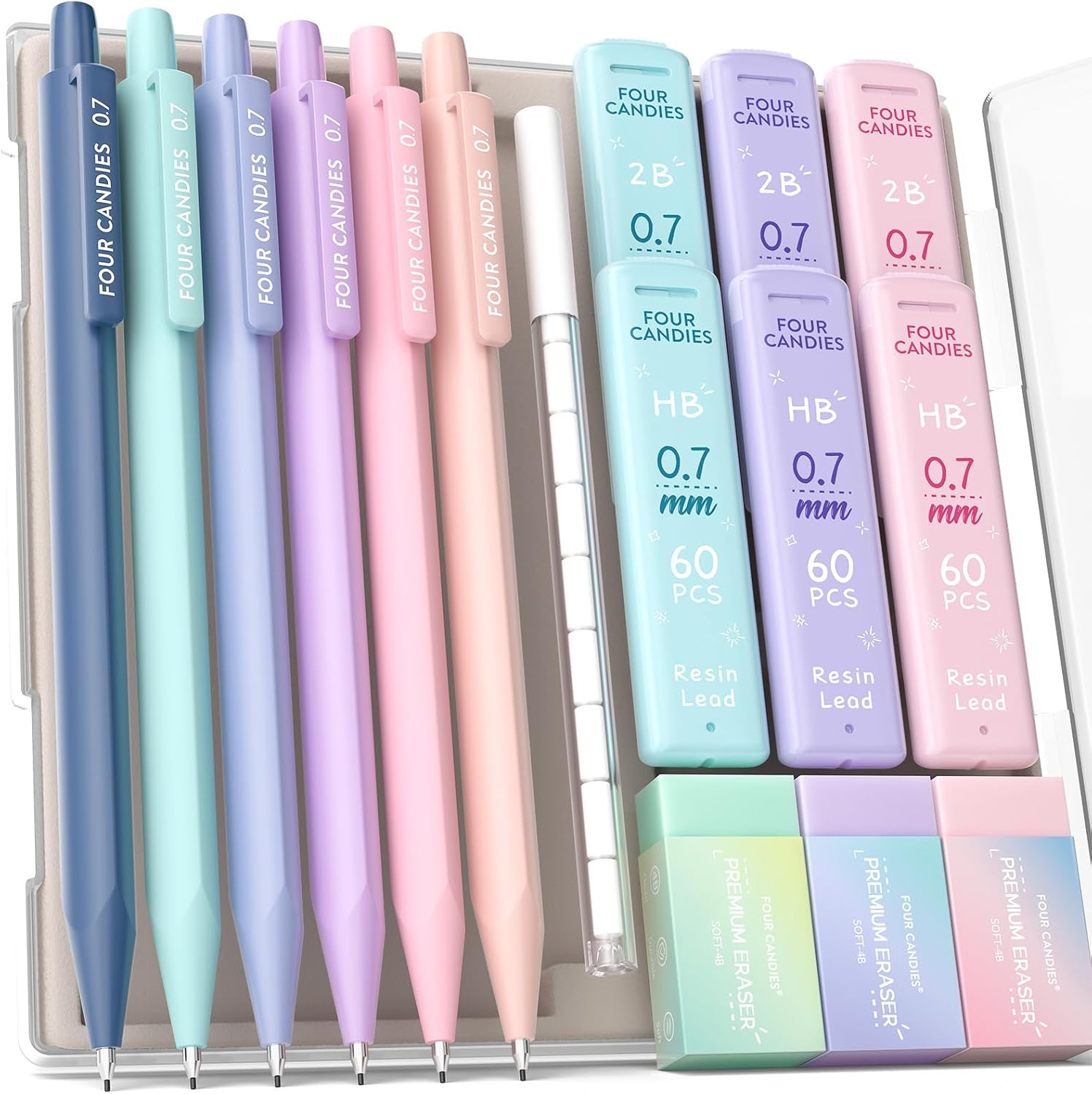 Mechanical Pencil Lead - Cute Mechanical Pencil Set, 0.7mm, 6-Pack
