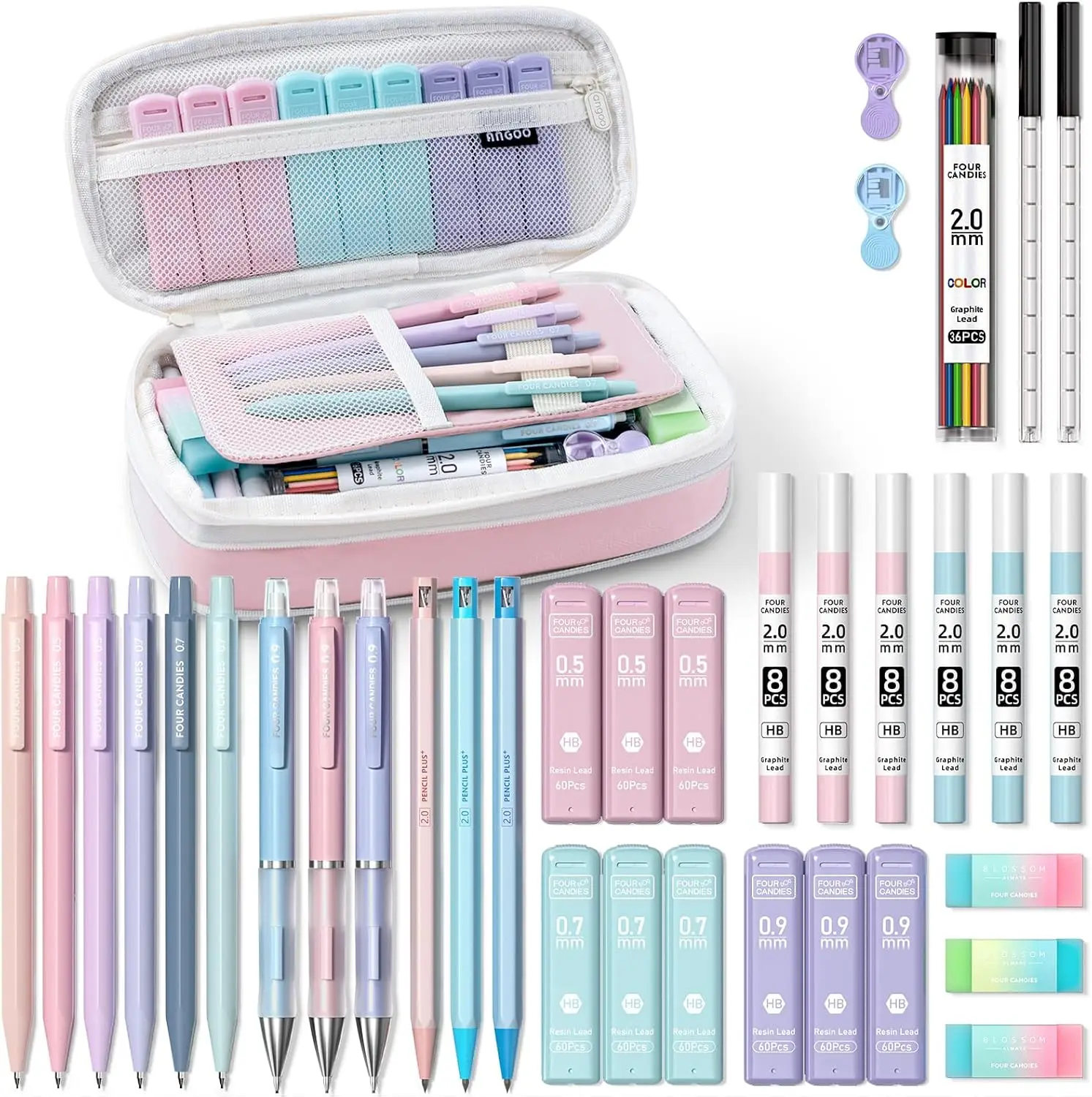 Mechanical Pencil Lead - Four Candies 36PCS Learning Materials, Aesthetic