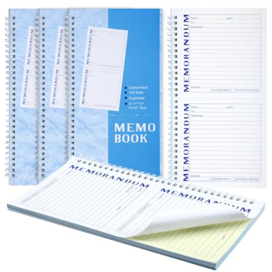 Carbon Copy Book - 3 Pack Memorandum Book Carbon Copy