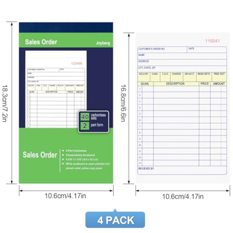 4 Pack Sales Order Book, 4.17i - Carbon Copy Book 评论和价格