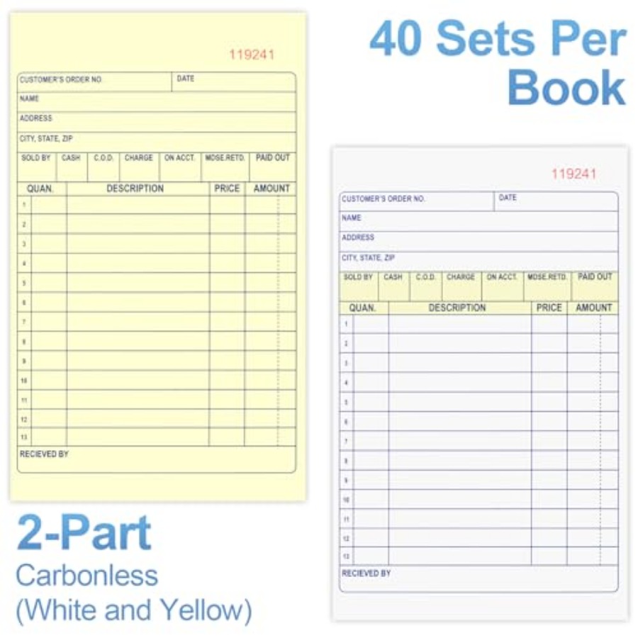 4 Pack Sales Order Book, 4.17i - Carbon Copy Book 评论和价格