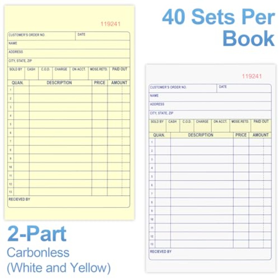 4 Pack Sales Order Book, 4.17i - Carbon Copy Book 评论和价格