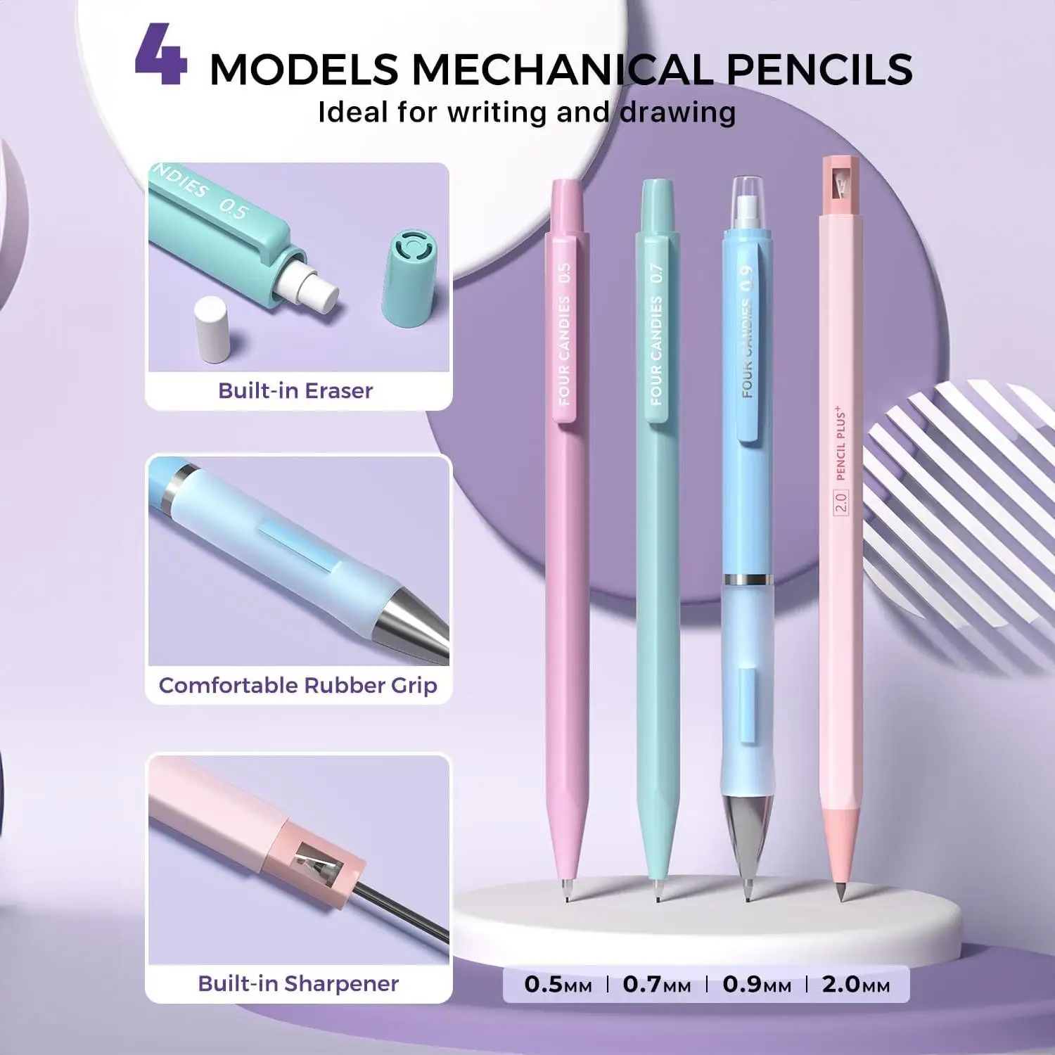 Four Candies 36PCS Learning Ma - Mechanical Pencil Lead 评论和价格