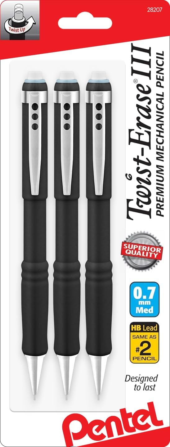 0.7mm Mechanical Pencil 3-Pack - Mechanical Pencil Lead 评论和价格