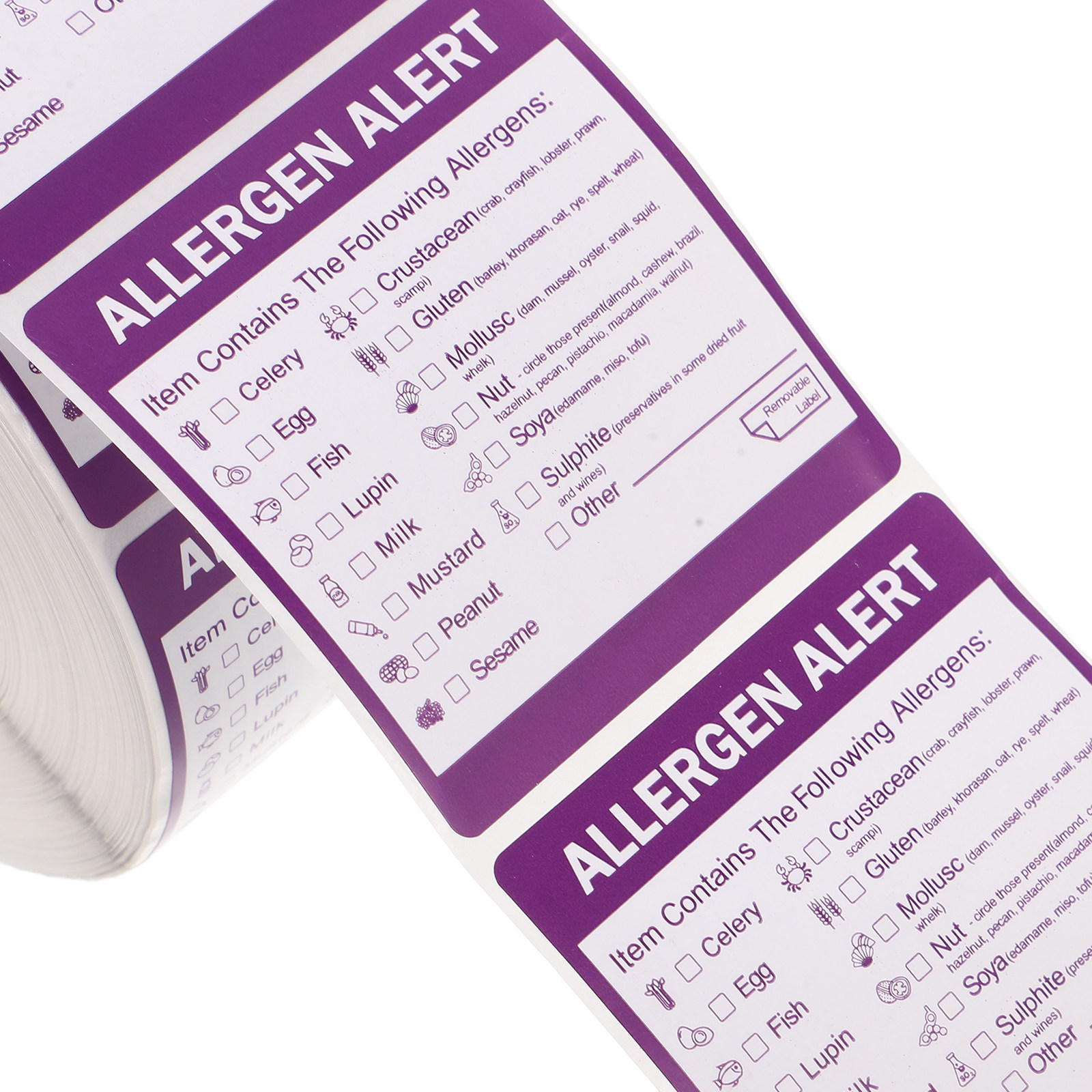 2 Rolls 2 Inch Removable Aller - Sticker Label Roll 评论和价格
