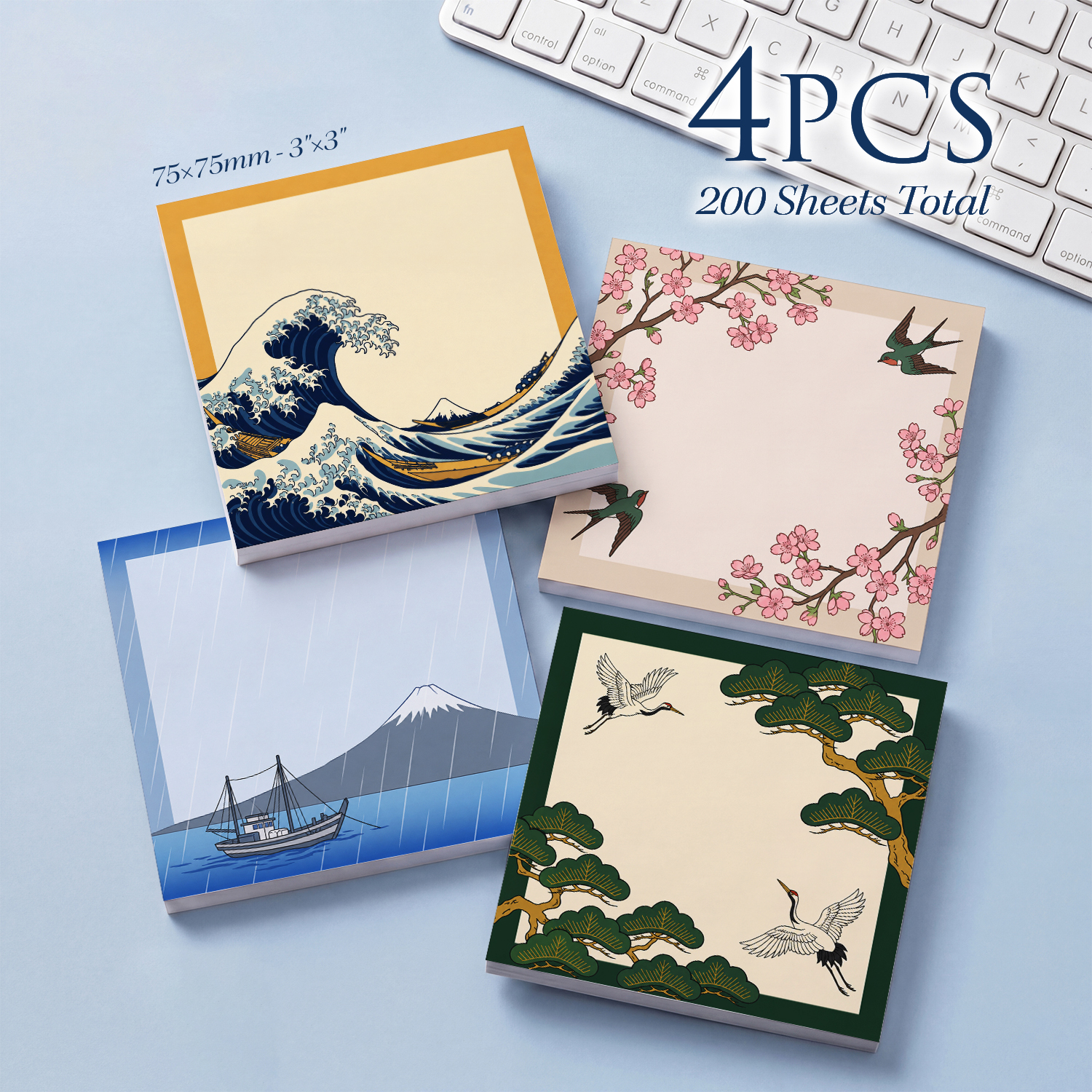 4pcs Japanese Style Sticky Not - Total Stationery & Office Supply 评论和价格