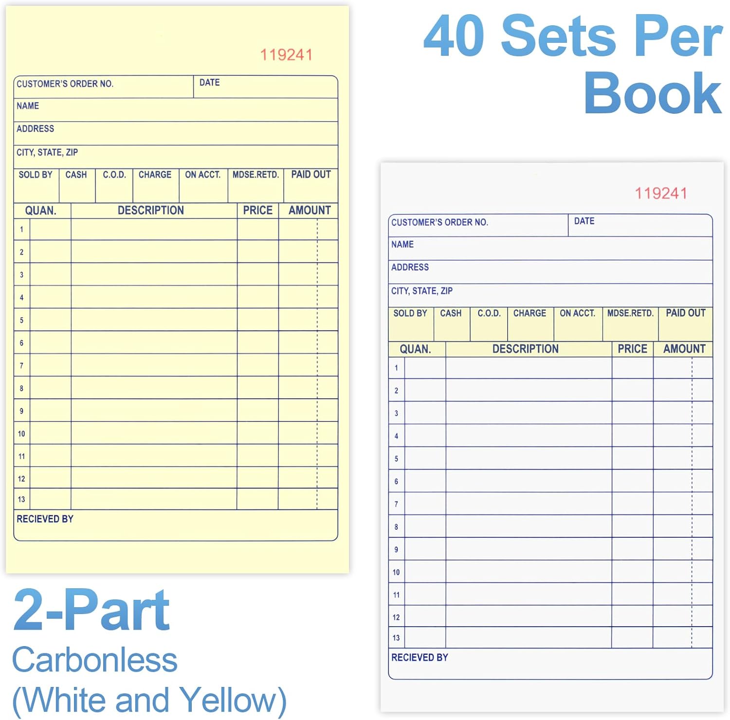 4 Pack Sales Order Book, 4.17i - Carbon Copy Book 评论和价格