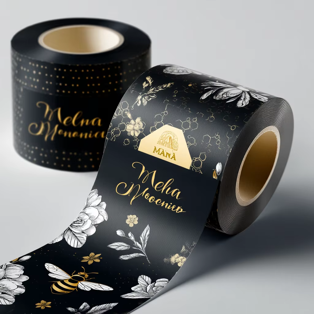 Custom Luxury Gold Foil Vinyl  - Sticker Label Roll 评论和价格