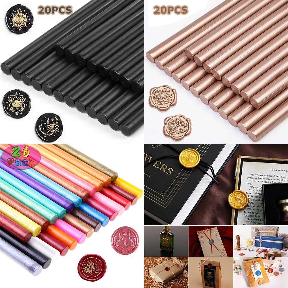 20-26Pcs Glue Gun Sealing Wax  - Wax Seal Stamp Kit 评论和价格