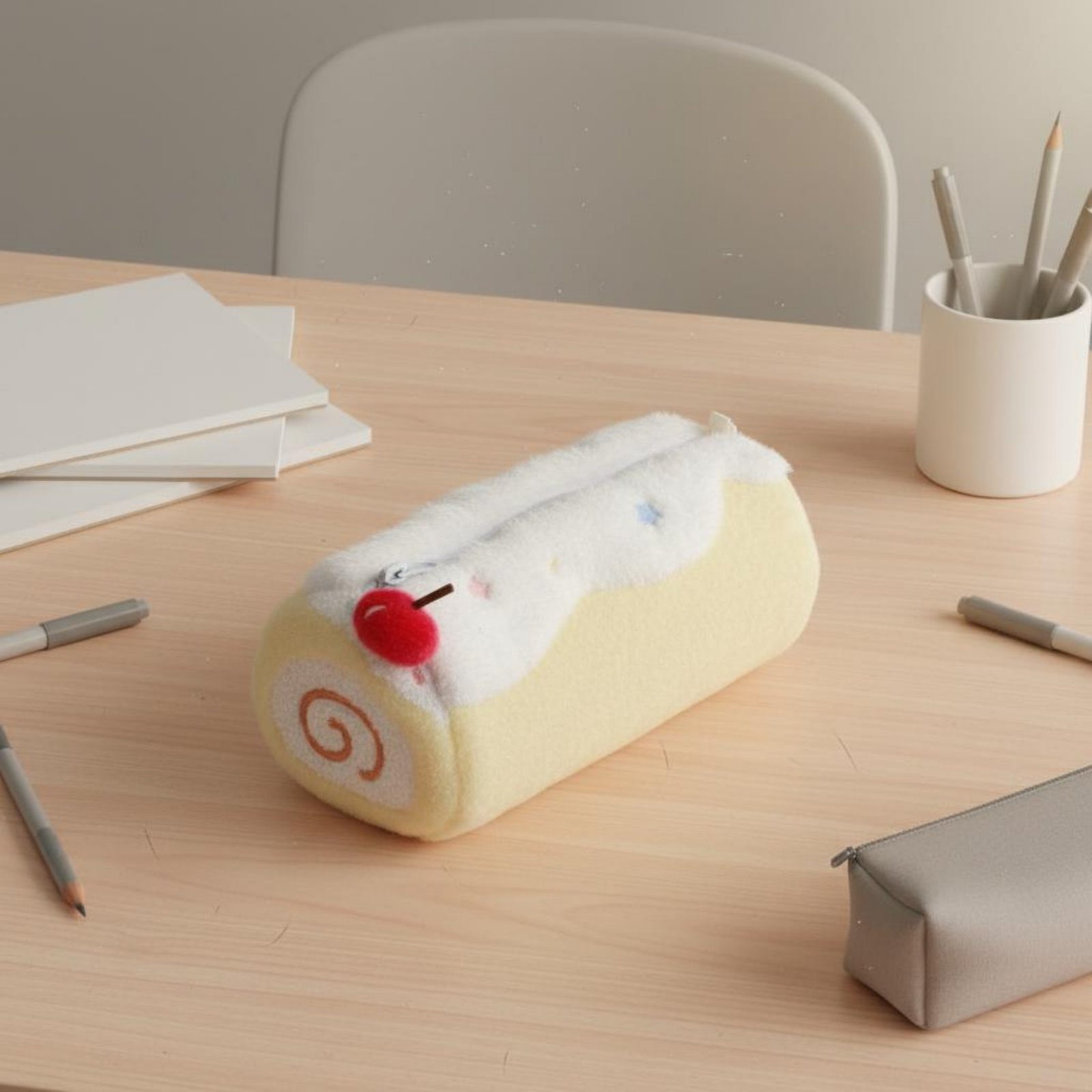 Cake Roll Pen Case Cute Design - Pen Pouch Roll 评论和价格