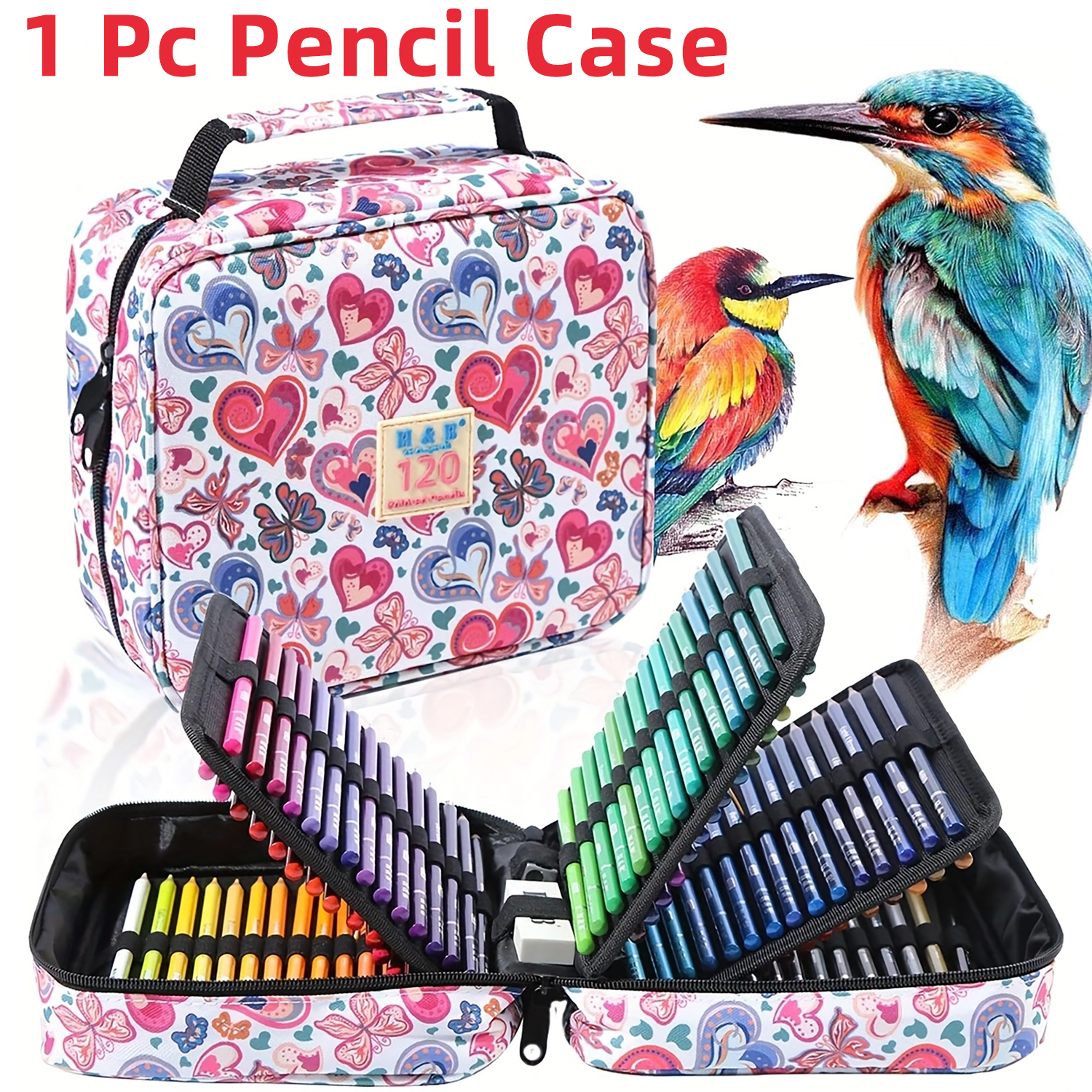 1pc Colored Pencil Case 50/72/ - Pen Pouch Roll 评论和价格