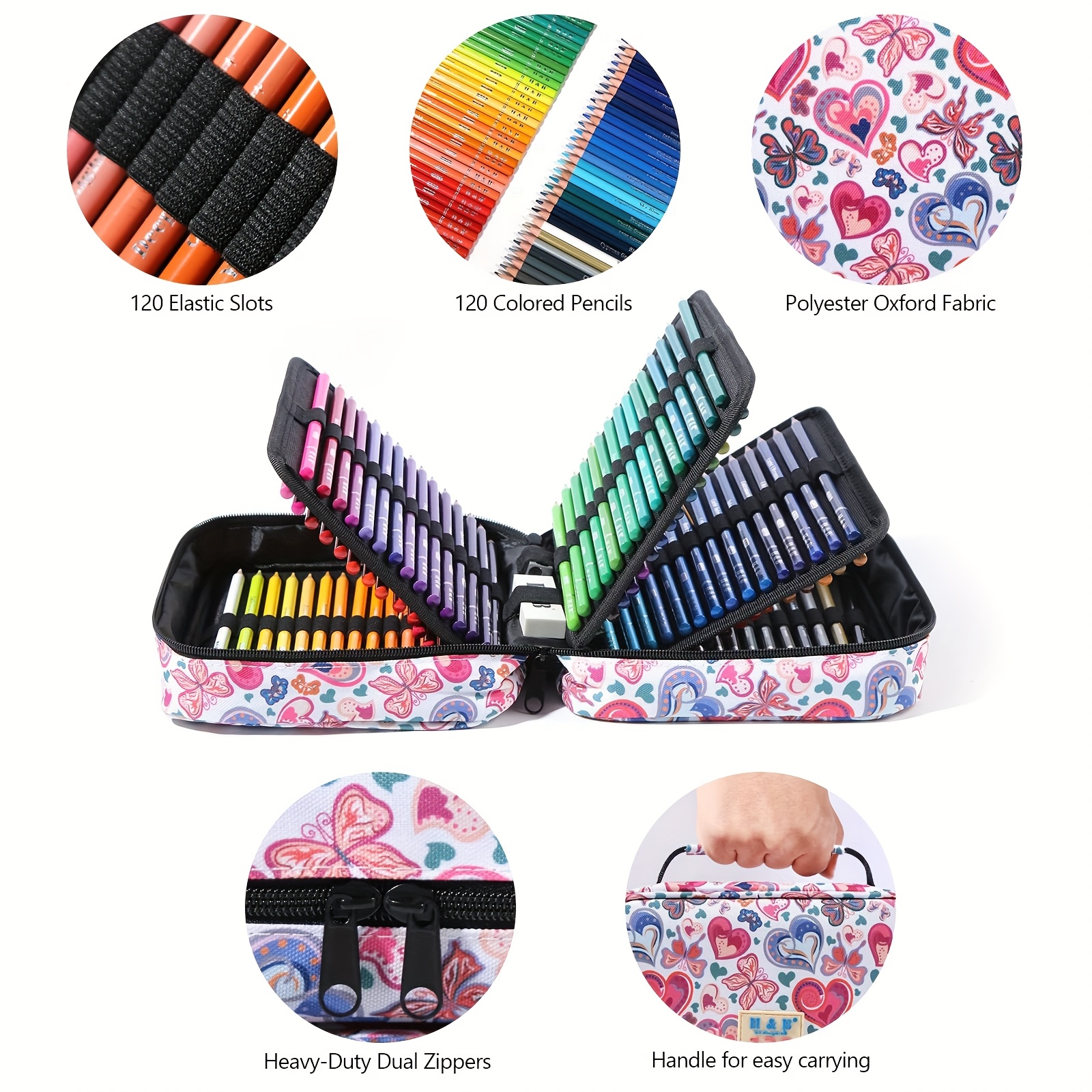 1pc Colored Pencil Case 50/72/ - Pen Pouch Roll 评论和价格