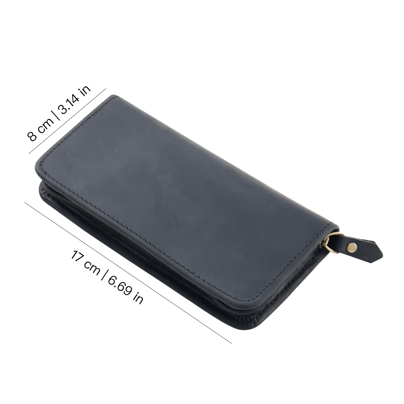 Genuine Leather Zipper Pencil  - Pen Pouch Roll 评论和价格