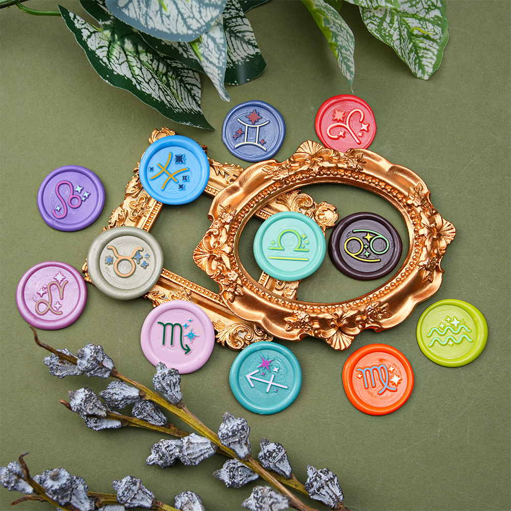 Zodiac Signs Wax Seal Stamp, W - Wax Seal Stamp Kit 评论和价格