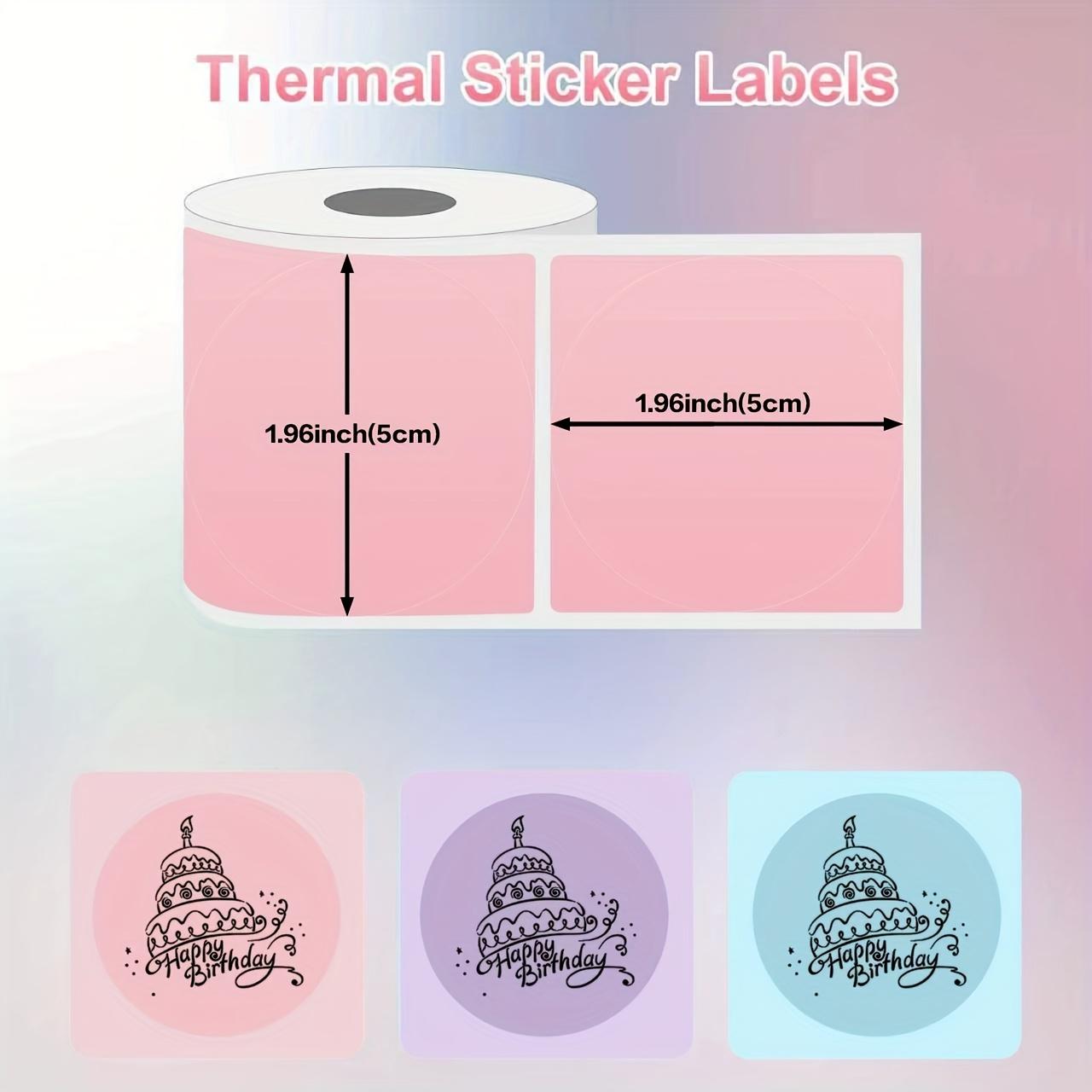 9 Rolls Colored Round Thermal  - Sticker Label Roll 评论和价格