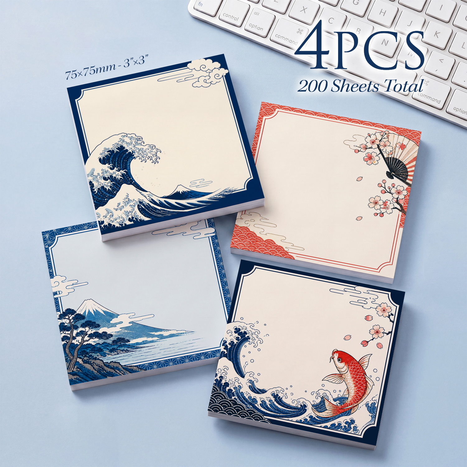 4pcs Japanese Style Sticky Not - Total Stationery & Office Supply 评论和价格