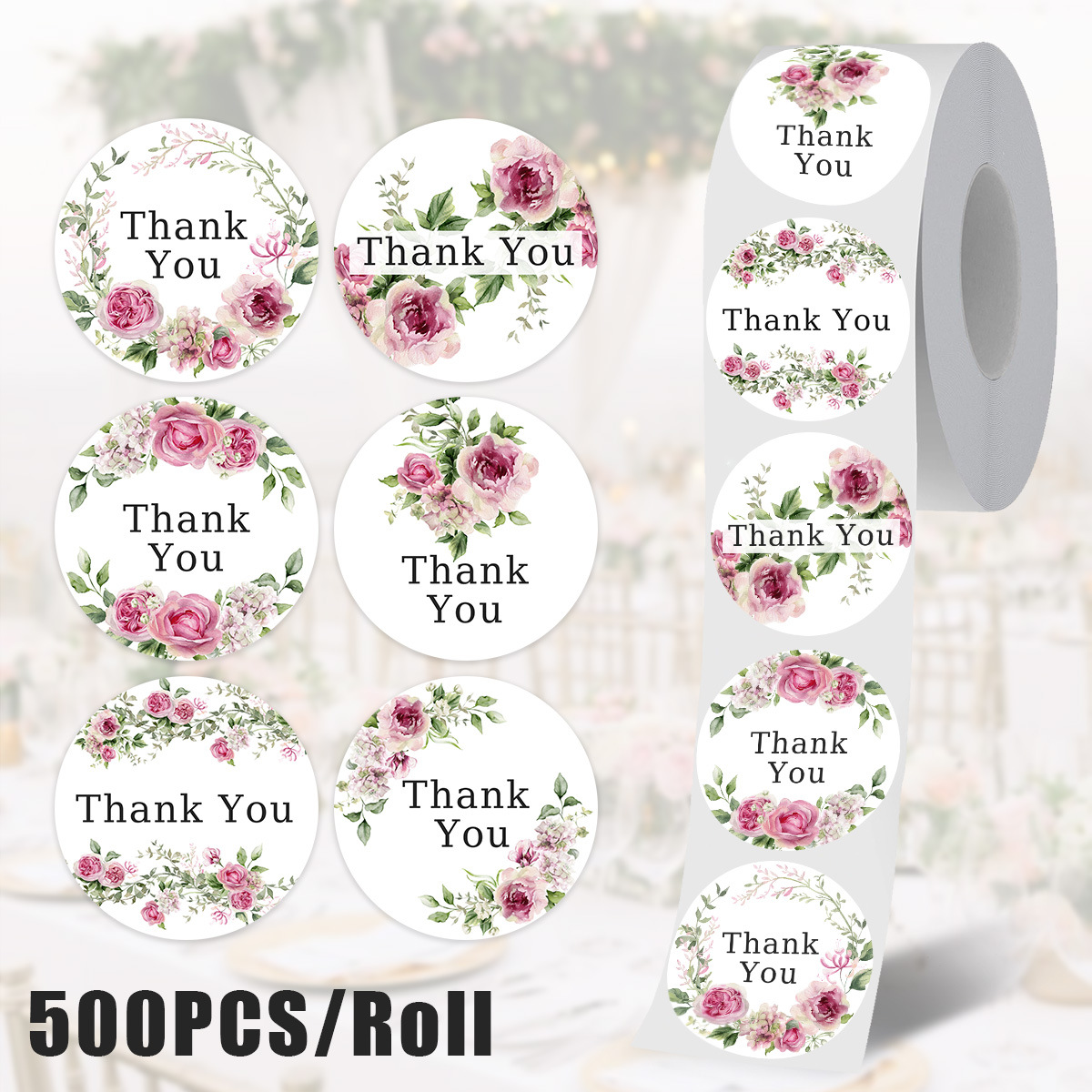 JCAC 500pcs/roll Thank You Sti - Sticker Label Roll 评论和价格