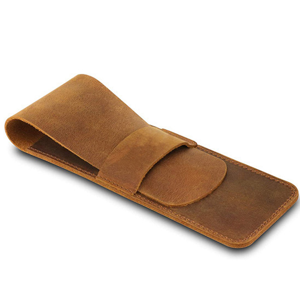 Retro Genuine Leather Pen Slee - Pen Pouch Roll 评论和价格