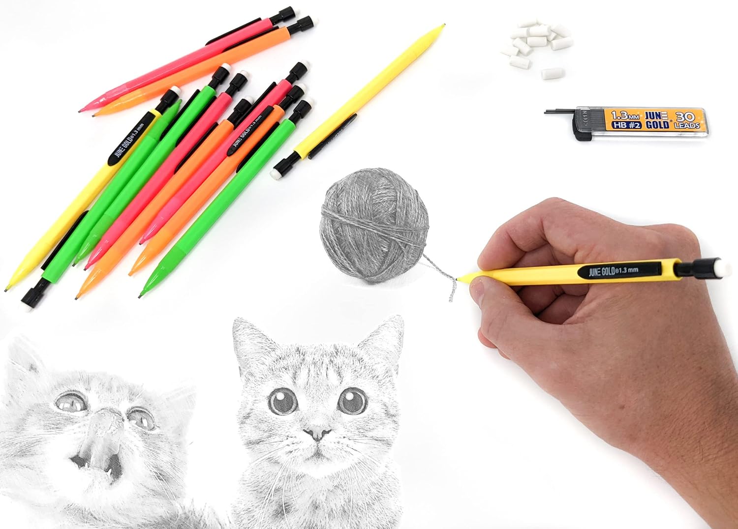 12 Mechanical Pencils 1.3mm HB - Mechanical Pencil Lead 评论和价格
