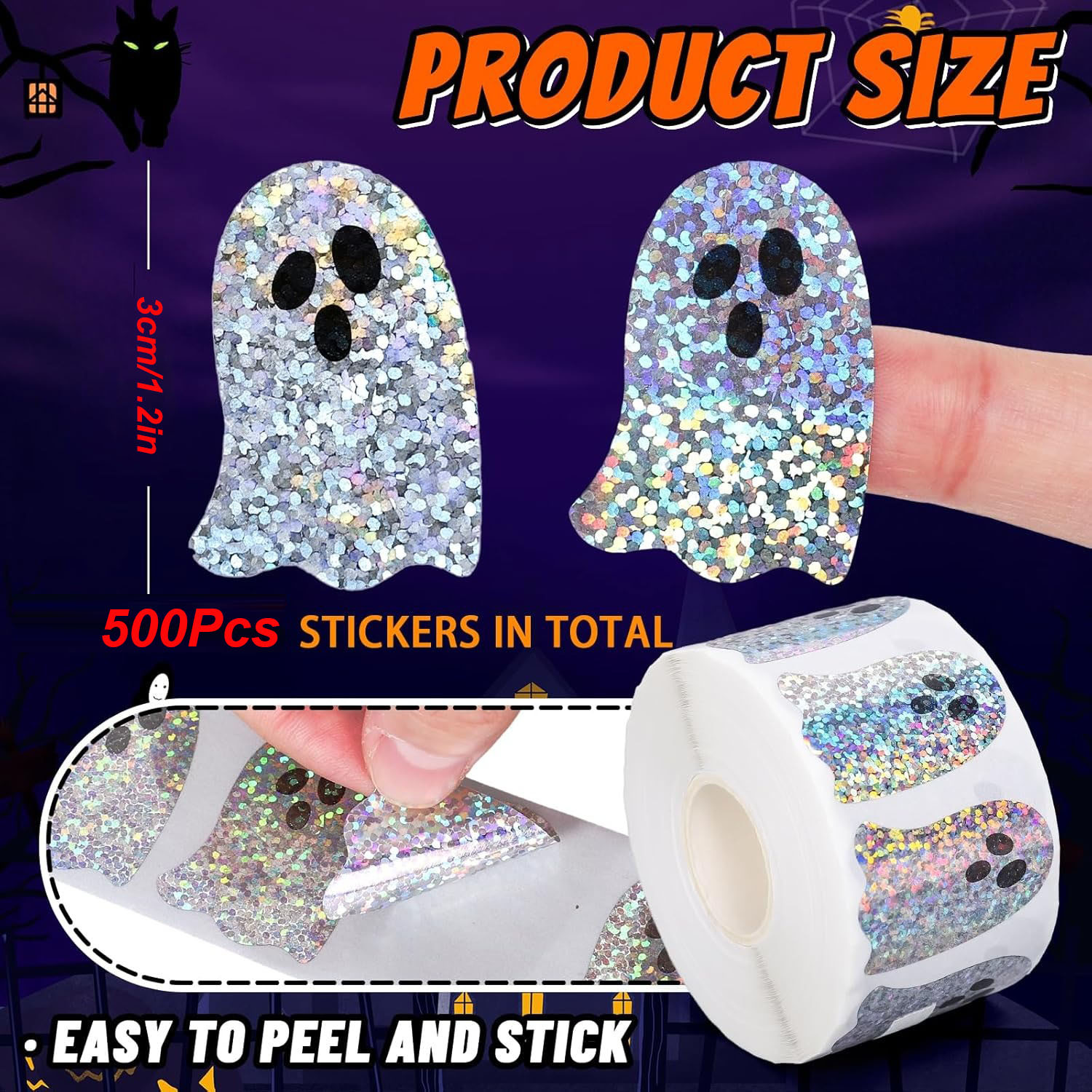 Ghost-Shaped DIY Waterproof St - Sticker Label Roll 评论和价格