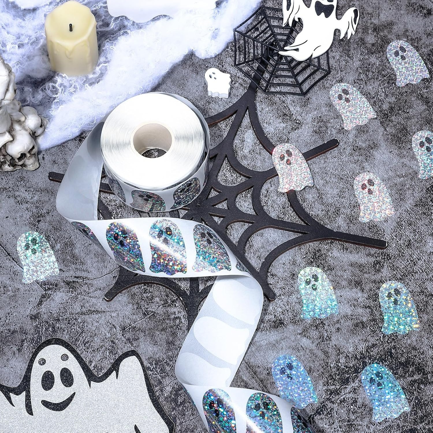 Ghost-Shaped DIY Waterproof St - Sticker Label Roll 评论和价格