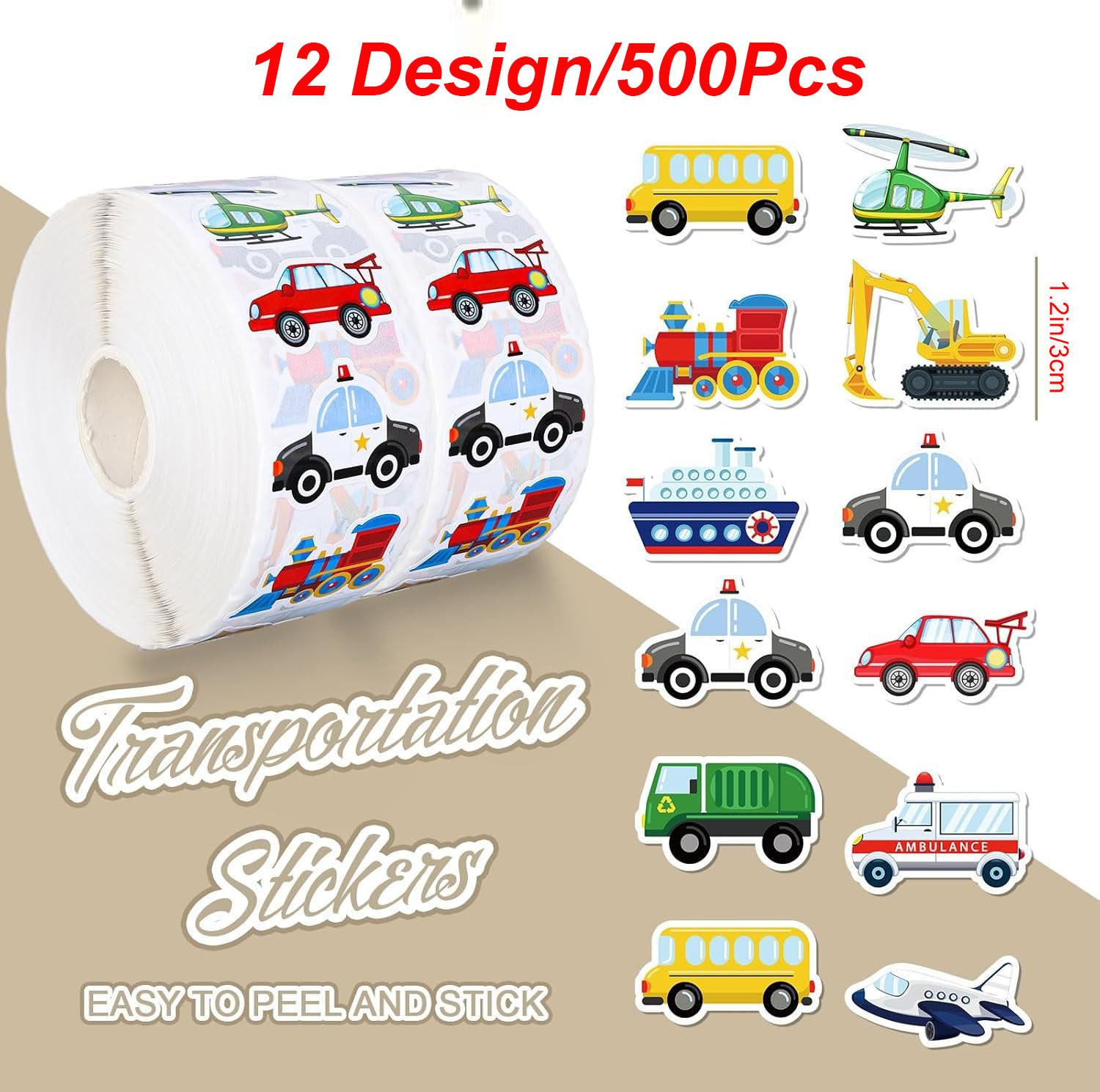 500Pcs /1 Rolls 2.5cm/1inch Ca - Sticker Label Roll 评论和价格