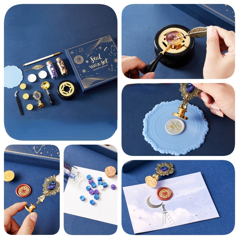 Starry Fire Lacquer Stamp Set  - Wax Seal Stamp Kit 评论和价格