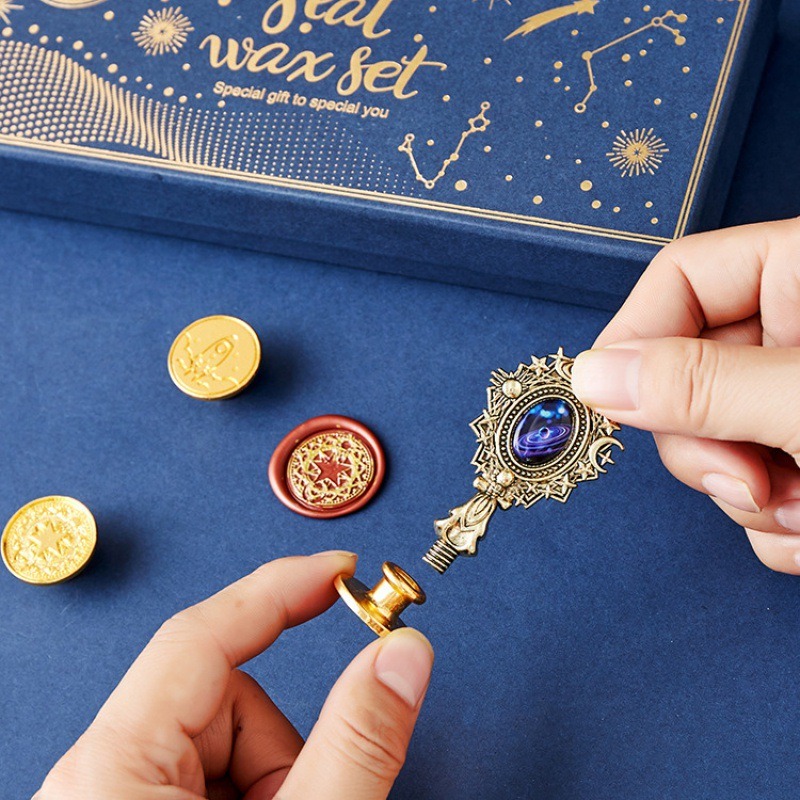 Starry Fire Lacquer Stamp Set  - Wax Seal Stamp Kit 评论和价格