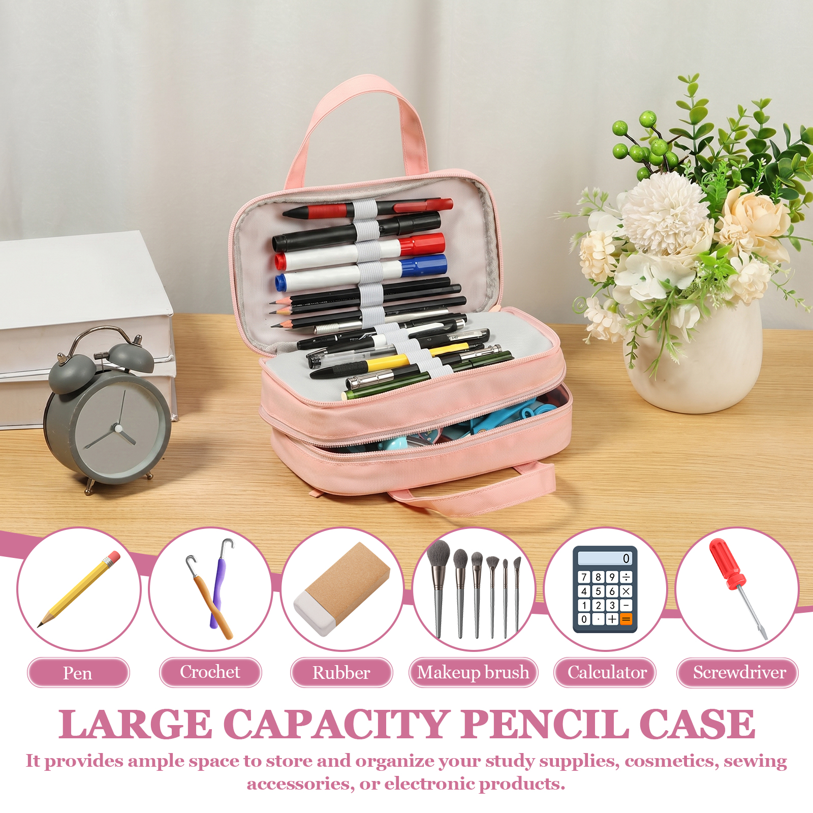 Large Capacity Pencil Case 5 C - Pen Pouch Roll 评论和价格