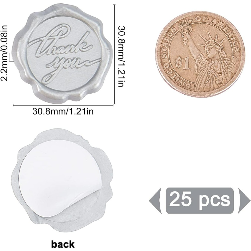 Adhesive Wax Seal Stickers 25P - Wax Seal Stamp Kit 评论和价格